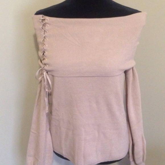 NWT Off the Shoulder Corset Sweater - Picture 4 of 7